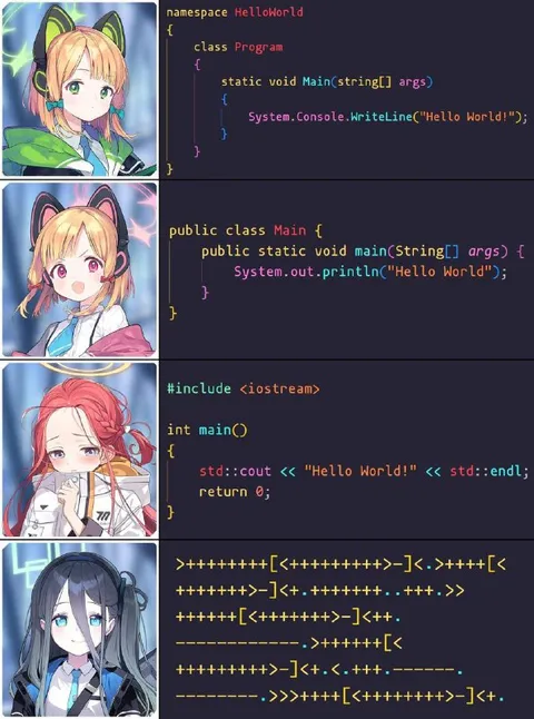 Hello World in Four Languages