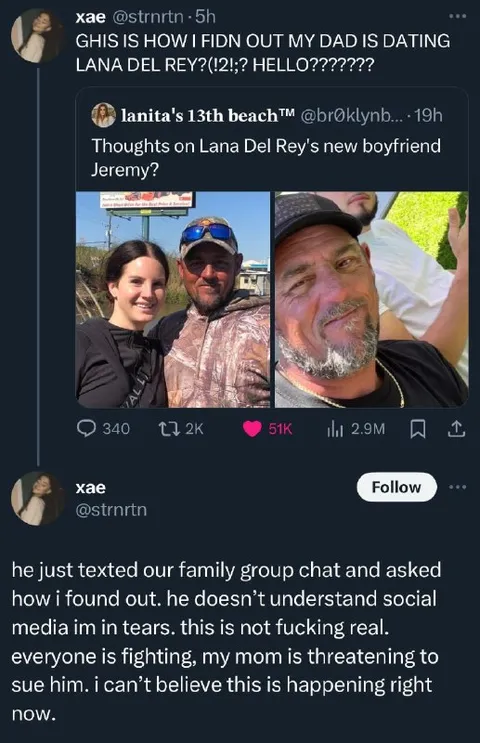 Finding Out Dad Is Dating Lana Del Rey