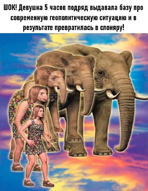 Девушка превратилась в слоняру