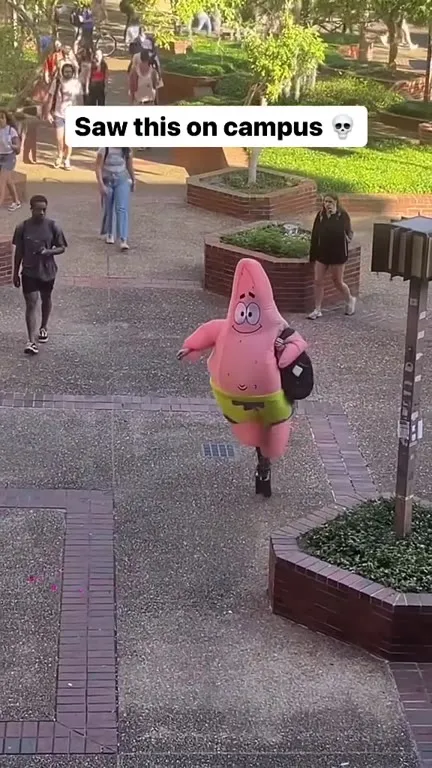 Patrick Star Walks Across Campus
