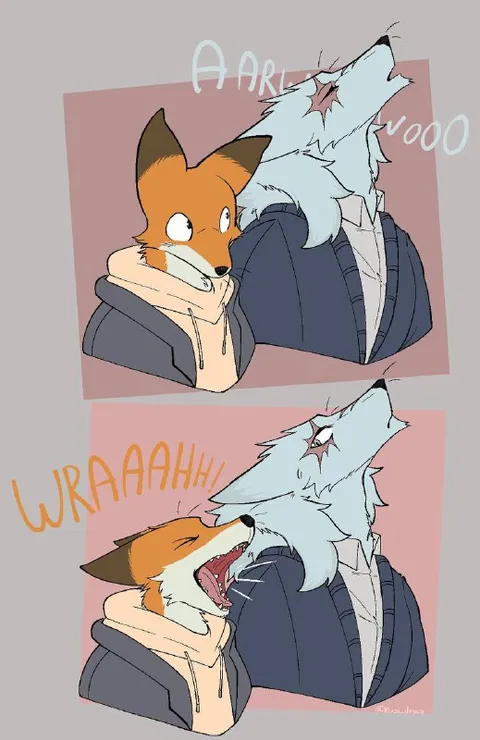 Fox Screams at Wolf