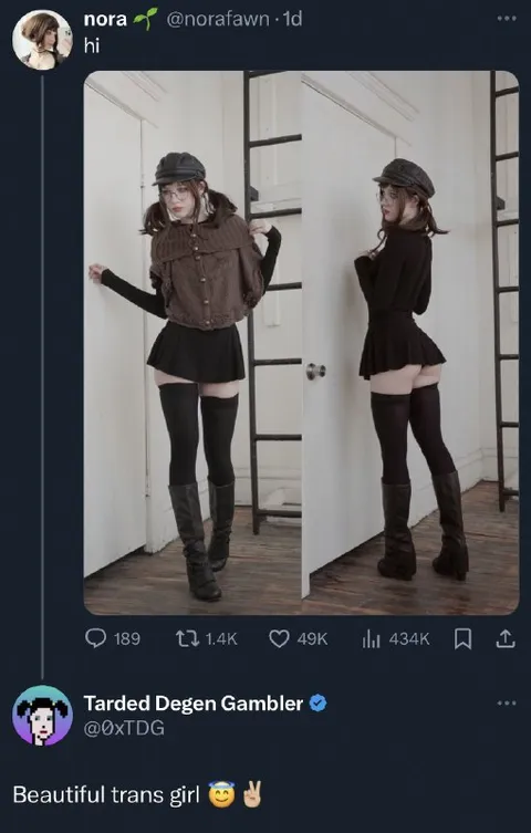 Beautiful trans girl reaction