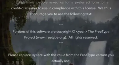 FreeType License Disclaimer