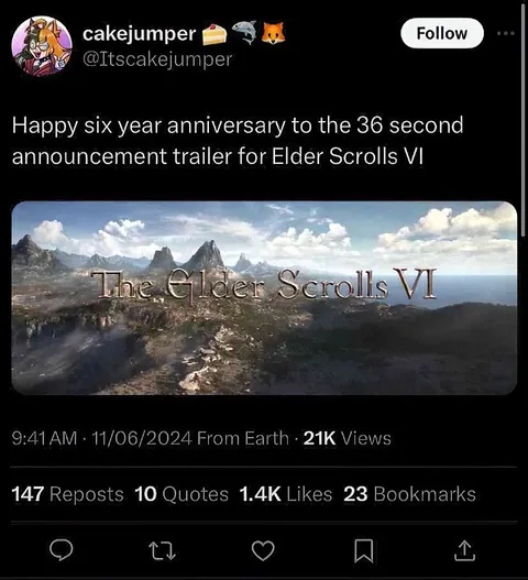 Six Years of Elder Scrolls VI