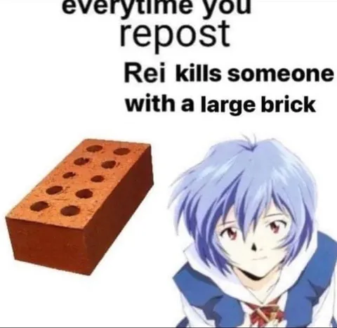 Rei kills someone with a brick