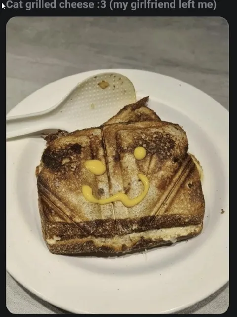 Cat Grilled Cheese After Breakup