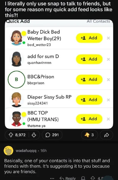 Snapchat Quick Add Gone Wrong