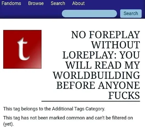 No Foreplay Without Loreplay