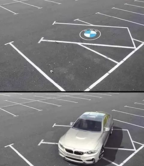 BMW припарковался на логотипе