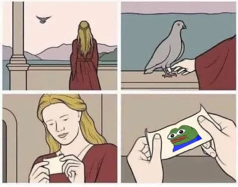 Дама получает письмо с Пепе