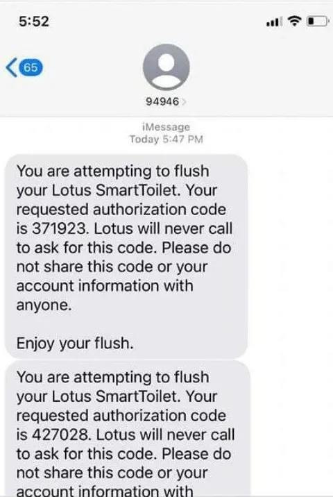 Lotus SmartToilet Verification Code