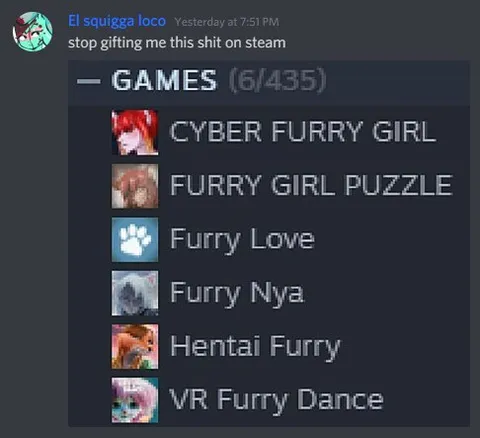 Stop Gifting Me Furry Games