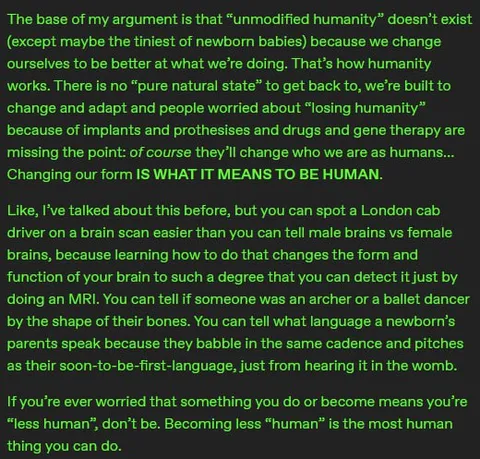 Changing What It Means to Be Human