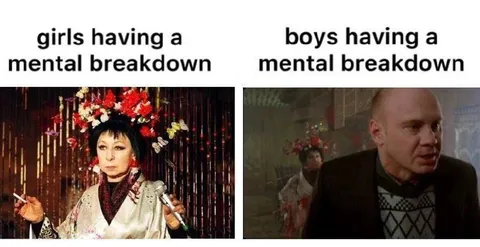 Girls and boys having a mental breakdown
