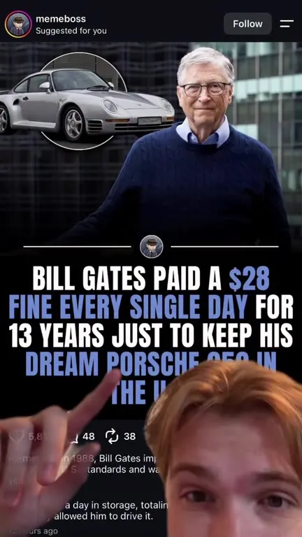 Bill Gates Pays to Keep His Porsche