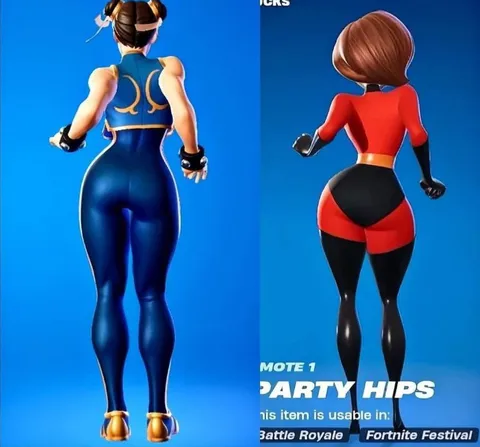 Fortnite Party Hips Comparison