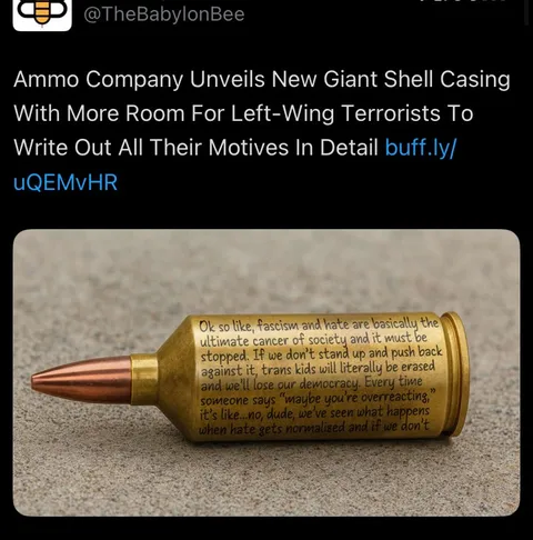 Giant Shell Casing for Left-Wing Terrorists
