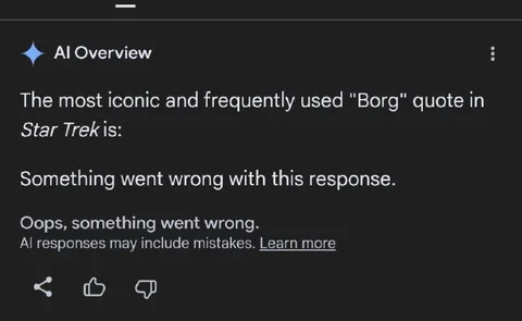 AI Overview Bor'g Quote Failure