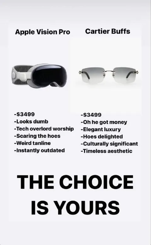 Apple Vision Pro vs Cartier Buffs