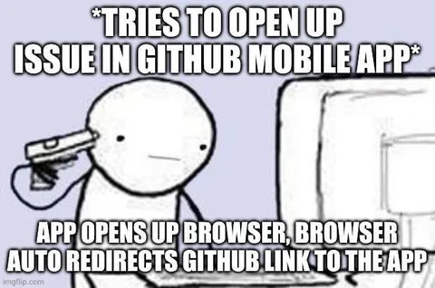 GitHub Mobile App Redirect Loop