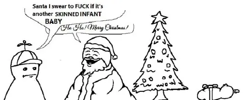 Santa and the Skinned Infant Baby