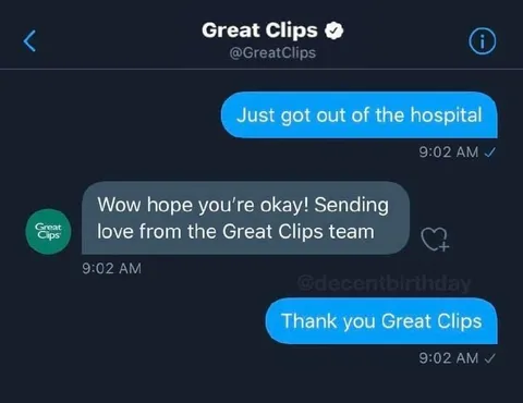 Great Clips Hospital Response