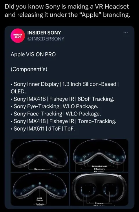 Sony Apple Vision Pro Copycat