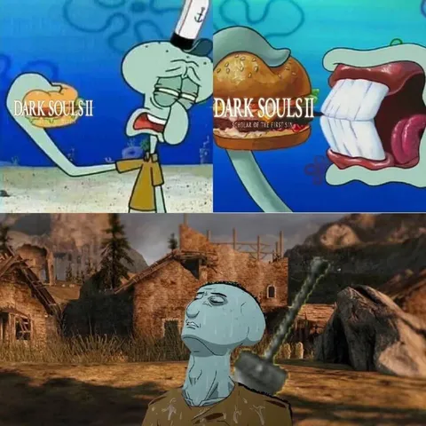 Squidward Playing Dark Souls II