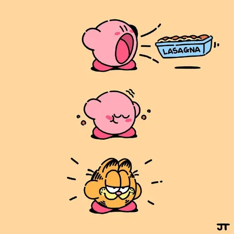 Kirby Smells Lasagna, Garfield Appears