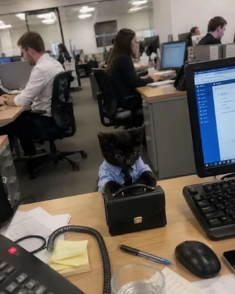 Кот пришёл на работу