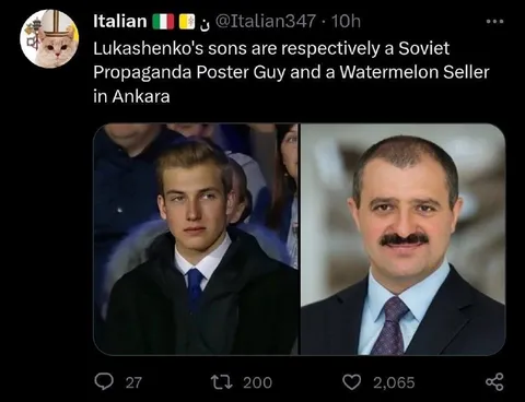 Lukashenko's Sons Lookalike Comparison