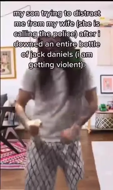 Son Distracts Drunk Violent Dad