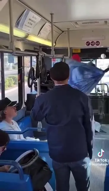 Woman Refuses to Leave Bus Hammock