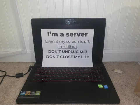 I'm a Server Laptop Sign