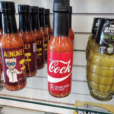 Cock Hot Sauce Display