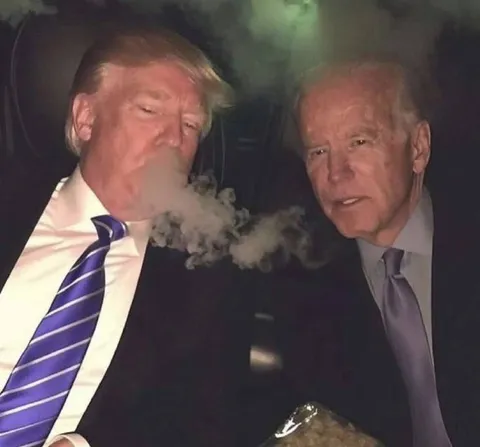 Трамп и Байден в дыму