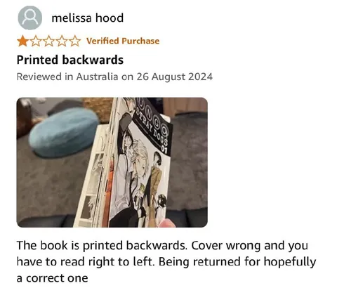 Manga Printed Backwards Review