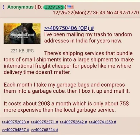 Mailing Trash to India