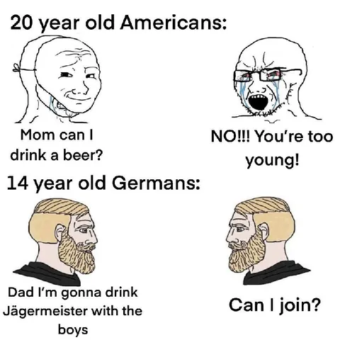 20-Year-Old Americans vs 14-Year-Old Germans