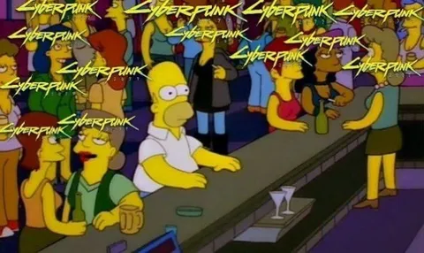 Cyberpunk at the Simpsons Bar