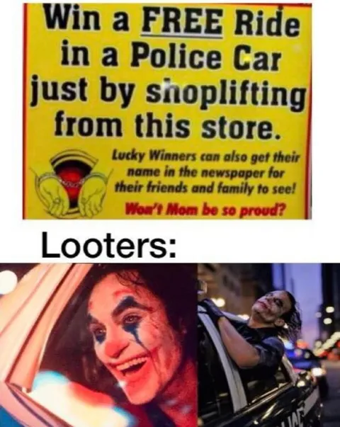 Looters Win a Free Police Ride