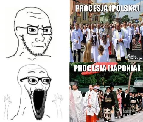 Polska i japońska procesja