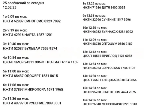 25 сообщений с бессмысленными словами