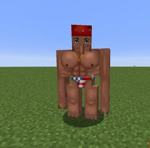 Мускулистый житель в Minecraft