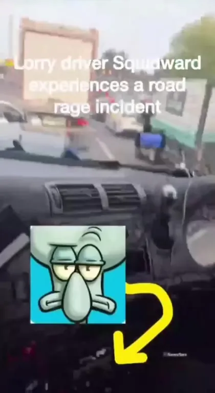 Squidward driver road rage