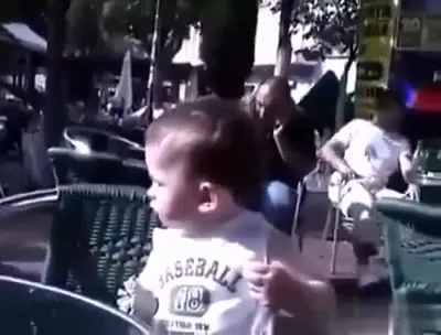 Baby Guards His Ice Cream