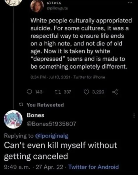 Can't Even Kill Myself Without Cancellation