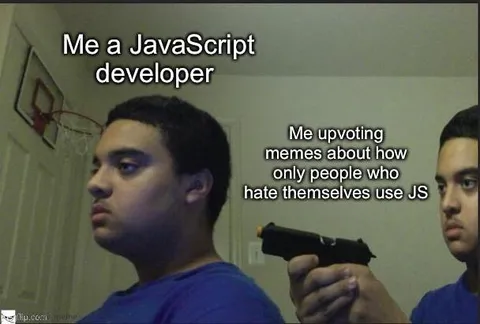JavaScript Developer Self-Hate Meme