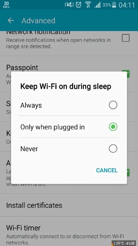 Wi-Fi Only When Plugged In