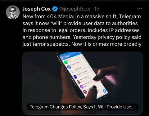 Telegram Privacy Policy Reversal